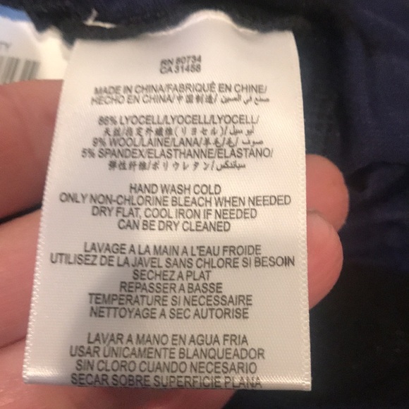 BCBG semi sheer tunic blue and black stripe - Picture 7 of 9